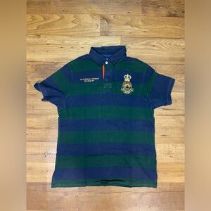 VTG Polo Ralph Lauren 1st Division RL Regiment Patch Polo. XL. Custom Fit.